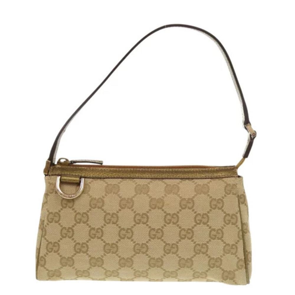 Gucci Accessory Clutch GG Canvas Beige Handbag